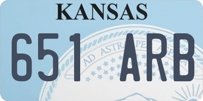 KS license plate 651ARB