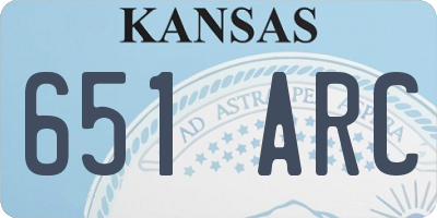 KS license plate 651ARC