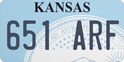 KS license plate 651ARF