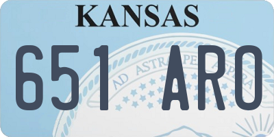 KS license plate 651ARO