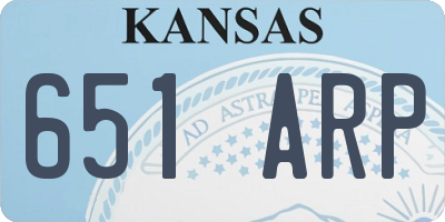 KS license plate 651ARP