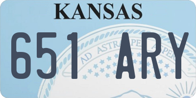 KS license plate 651ARY