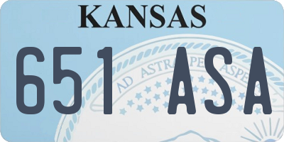 KS license plate 651ASA