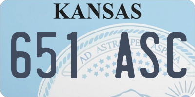KS license plate 651ASC