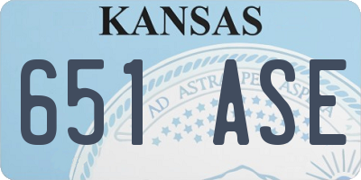 KS license plate 651ASE