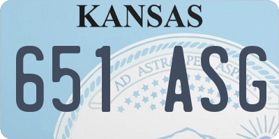 KS license plate 651ASG