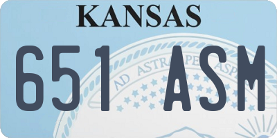 KS license plate 651ASM