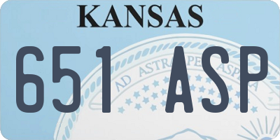 KS license plate 651ASP