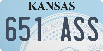 KS license plate 651ASS