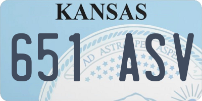 KS license plate 651ASV
