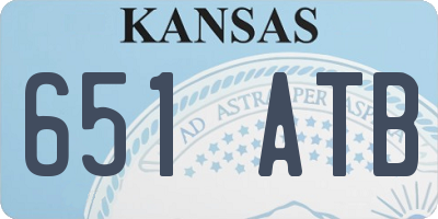 KS license plate 651ATB