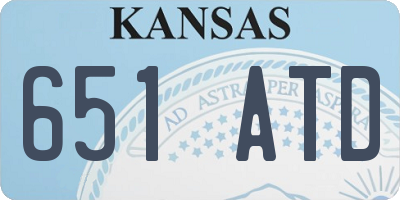 KS license plate 651ATD