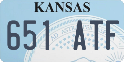 KS license plate 651ATF