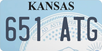KS license plate 651ATG