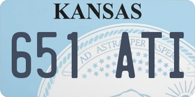 KS license plate 651ATI