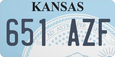 KS license plate 651AZF