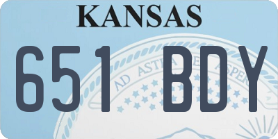 KS license plate 651BDY