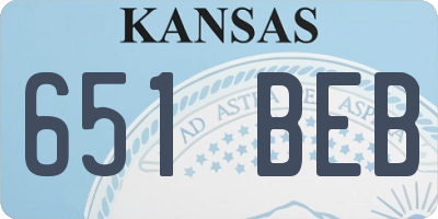 KS license plate 651BEB