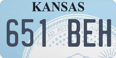 KS license plate 651BEH
