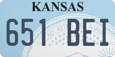 KS license plate 651BEI