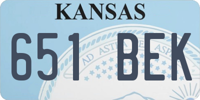 KS license plate 651BEK