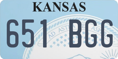 KS license plate 651BGG