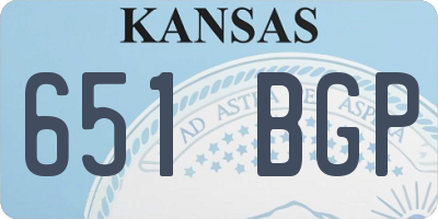 KS license plate 651BGP