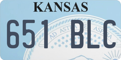 KS license plate 651BLC