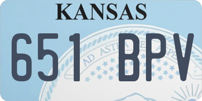 KS license plate 651BPV