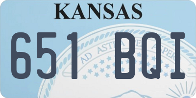 KS license plate 651BQI