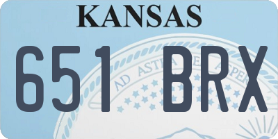 KS license plate 651BRX
