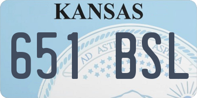 KS license plate 651BSL
