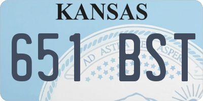 KS license plate 651BST