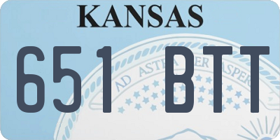 KS license plate 651BTT