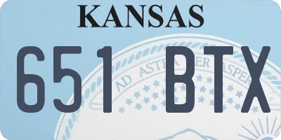 KS license plate 651BTX