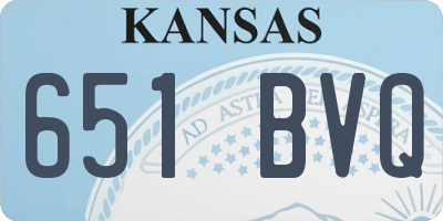 KS license plate 651BVQ