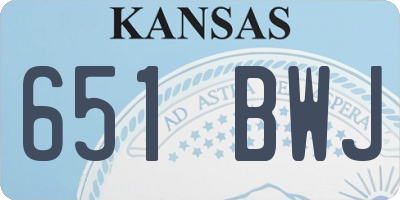 KS license plate 651BWJ
