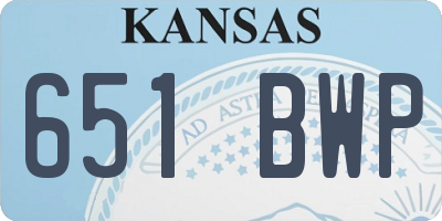 KS license plate 651BWP