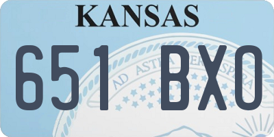 KS license plate 651BXO