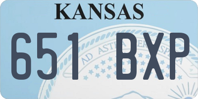 KS license plate 651BXP