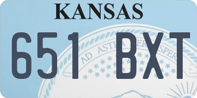 KS license plate 651BXT