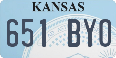 KS license plate 651BYO
