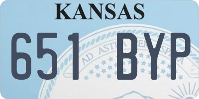 KS license plate 651BYP