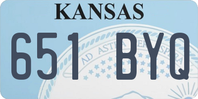 KS license plate 651BYQ
