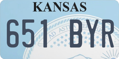 KS license plate 651BYR