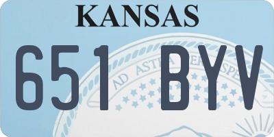 KS license plate 651BYV