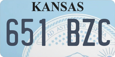 KS license plate 651BZC