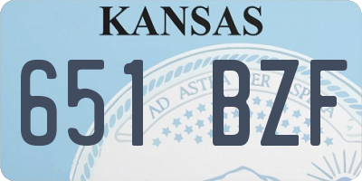 KS license plate 651BZF