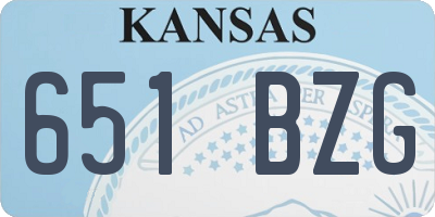 KS license plate 651BZG