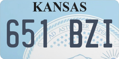 KS license plate 651BZI